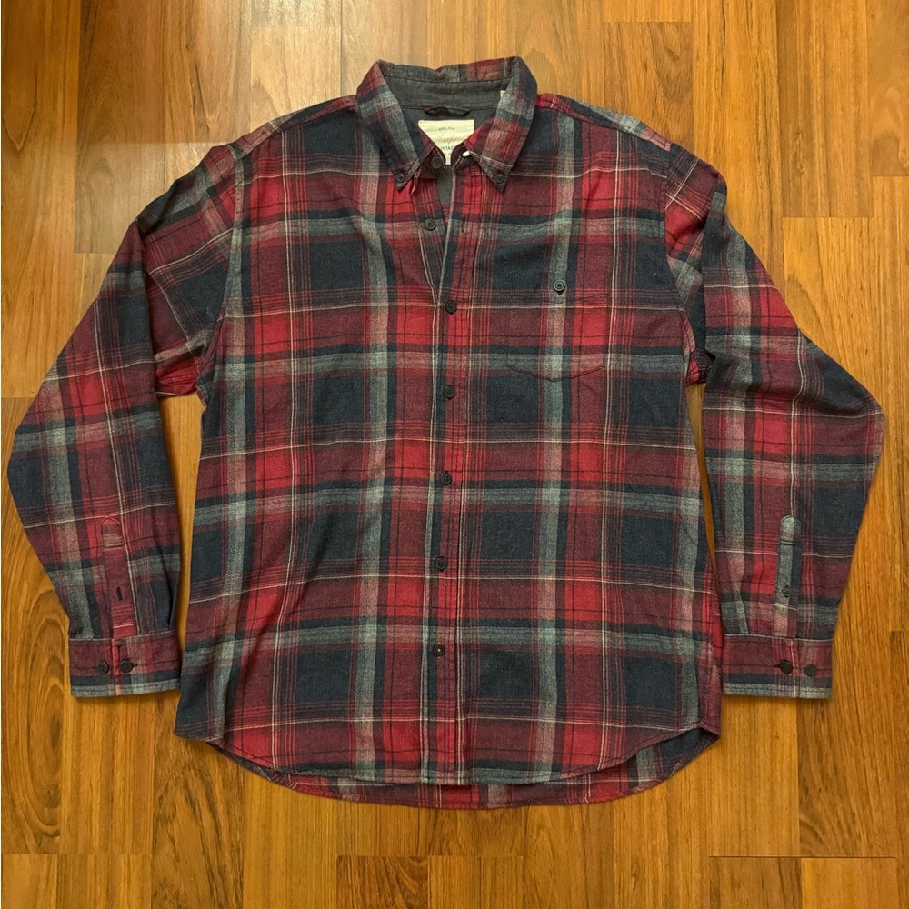 Weatherproof Men's Casual Plaid Shirt - Red and Blue